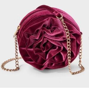 Cat & Jack Girls' Velvet Crossbody Bag Red